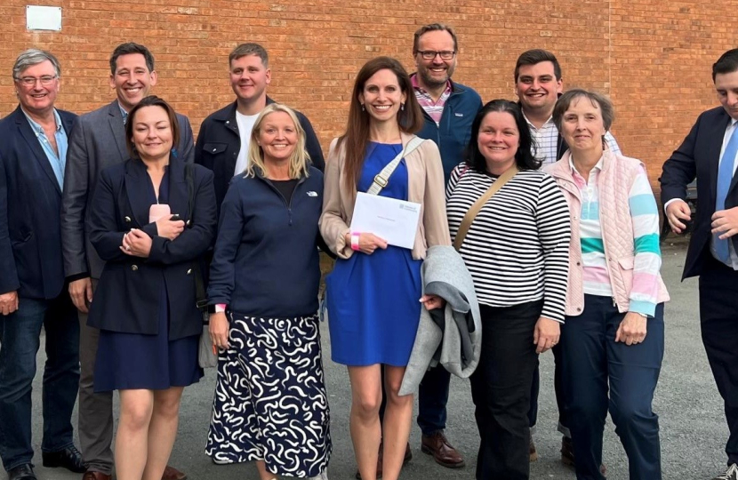 Aphra and her team following the 2024 General Election count for Chester South & Eddisbury