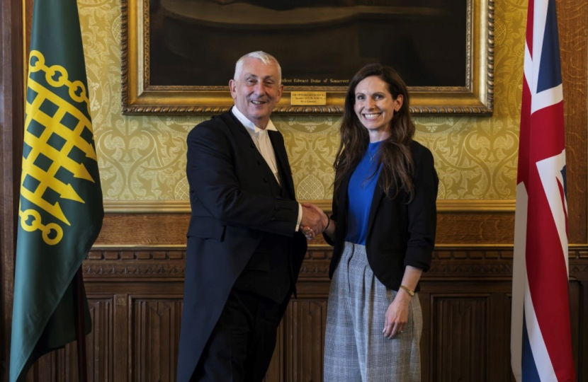 Aphra Brandreth MP and the Speaker of the House of Commons, Sir Lindsay Hoyle