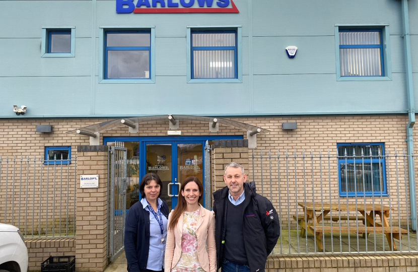 Aphra Brandreth MP at Barlows UK Ltd