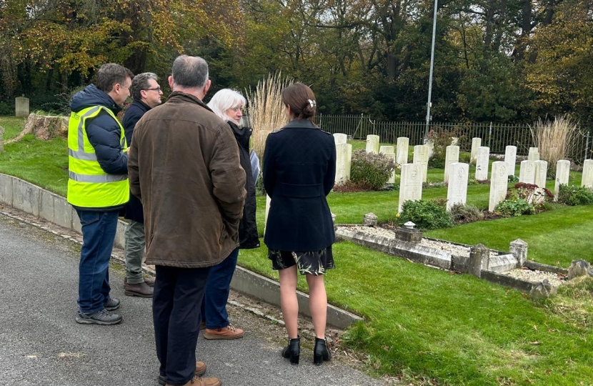 Aphra Brandreth MP with the Commonwealth War Graves Commission Team