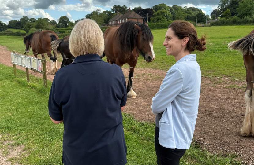 Aphra Brandreth MP with Janet King and Ben Vane, a colt.