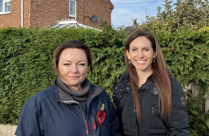 Aphra with Cllr Becky Posnett