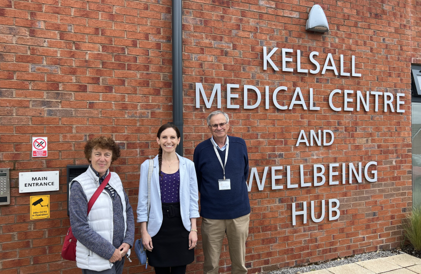 Aphra with trustees outside the Kelsall Wellbeing Hub