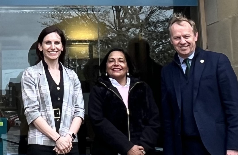 Aphra with Cllr Daniels and the Head Master at the kings school