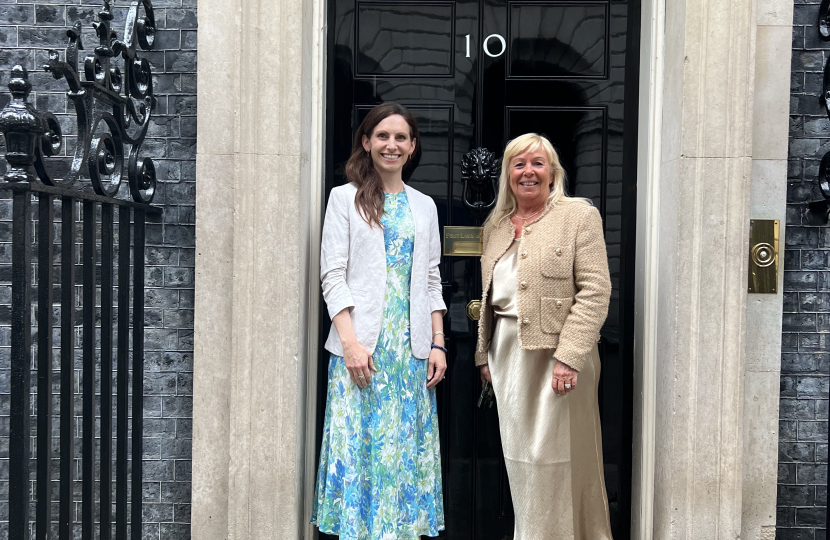 Aphra with Deborah Dixon outside 10 Downing Street