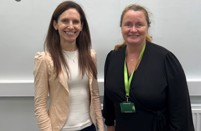 Aphra Brandreth, Member of Parliament for Chester South and Eddisbury with Headteacher, Cathryn McKeagney Head Teacher