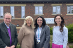 Aphra Brandreth with local councillor and team from Hospice of the Good Shepherd