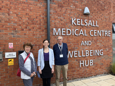 Aphra with trustees outside the Kelsall Wellbeing Hub